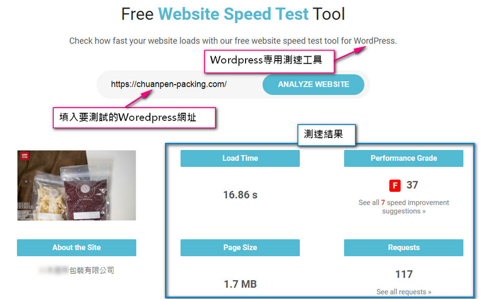 Wordpress測速工具