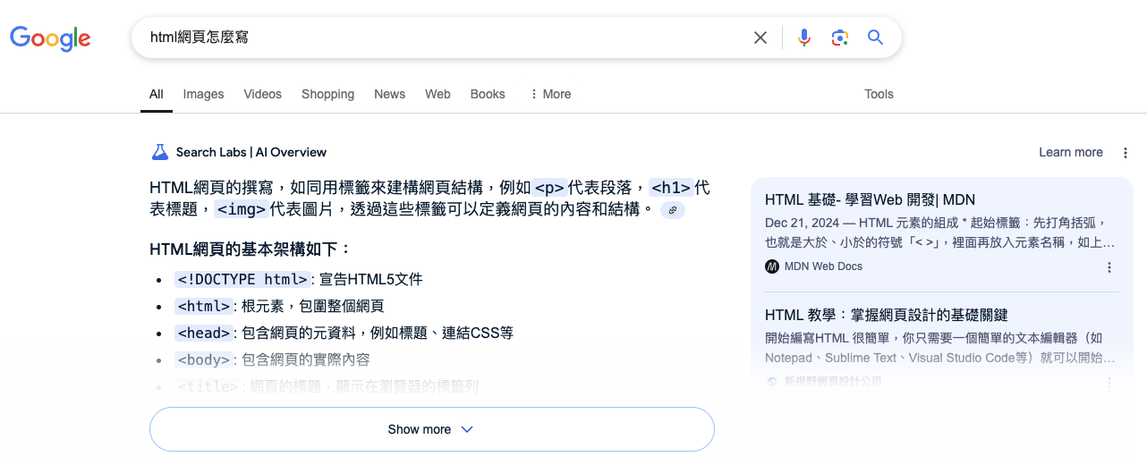 AI Overview程式码资讯