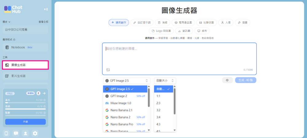 ChatHub圖像生成器