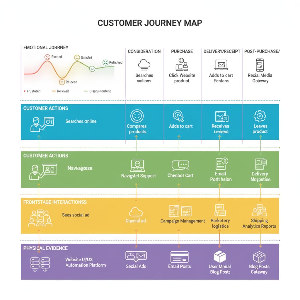 消费者行为工具：顾客旅程地图范例图