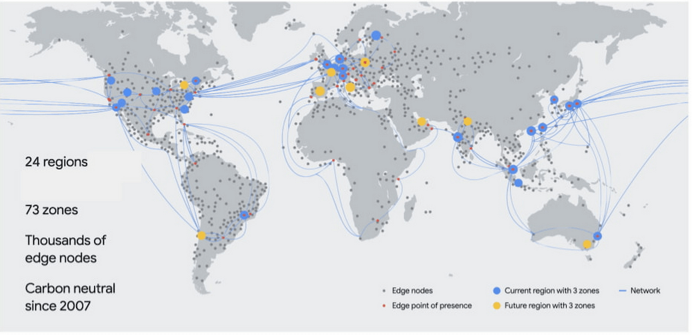 GCP CDN 的全世界節點