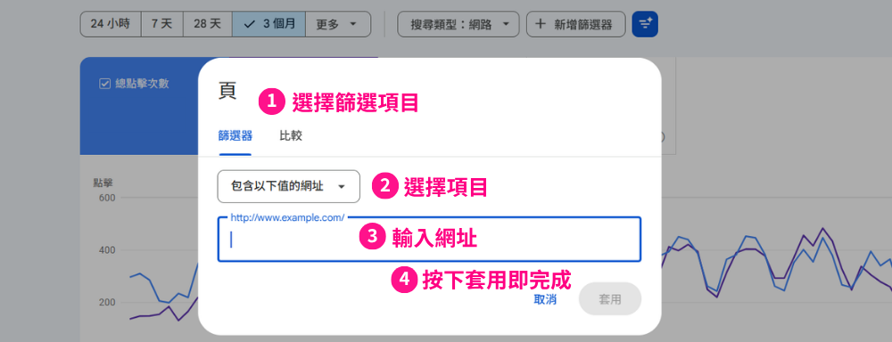 Google Search Console 頁（網址）驗證項目