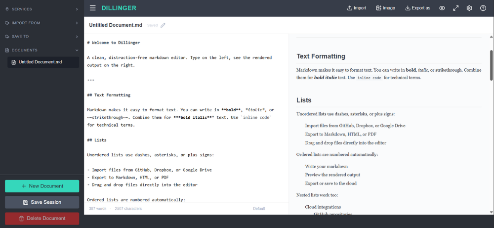 Markdown 編輯器推薦：Dillinger